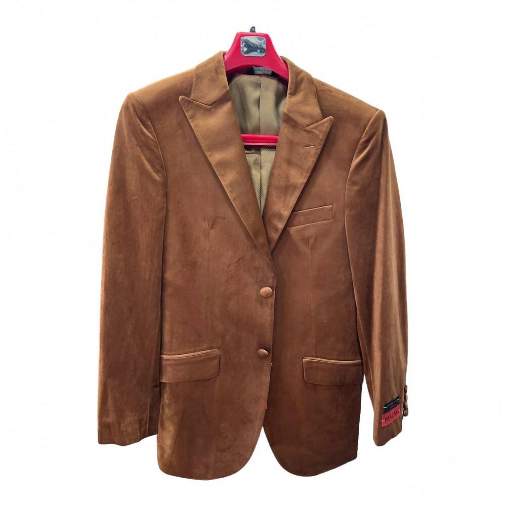 NEW MAZARI men's velvet sport coat in rust